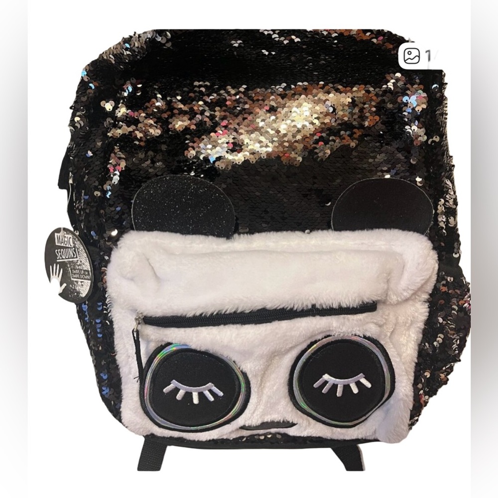NWT adorable sequiin panda backpack